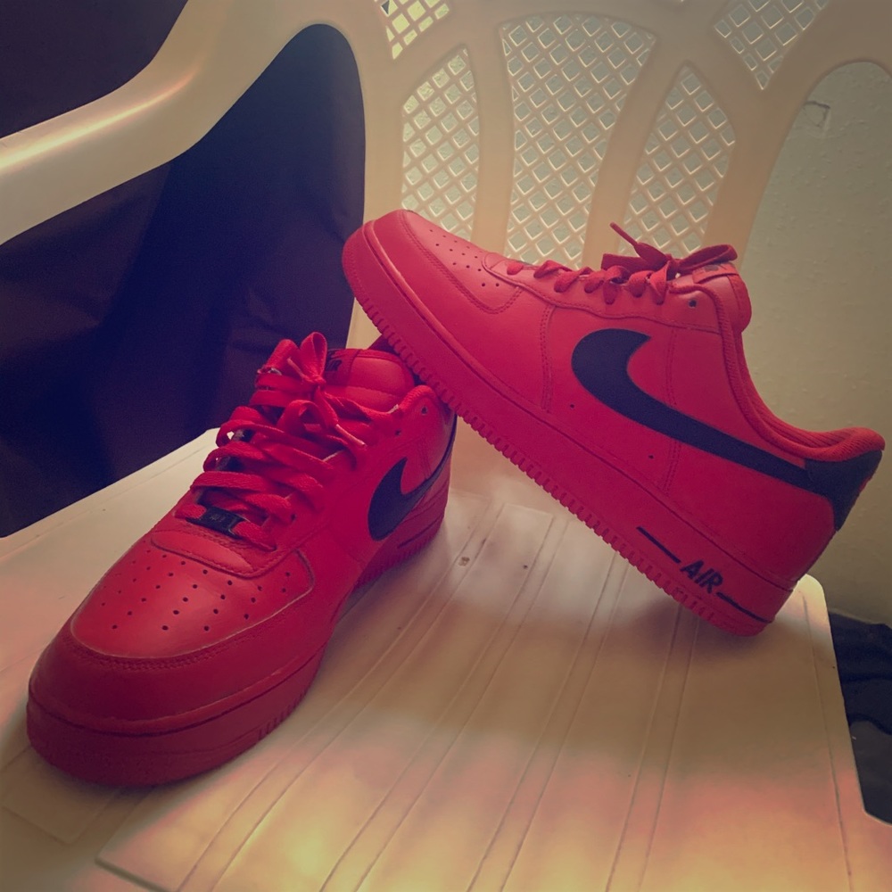Custom red and black Air Force 1 (size 12)